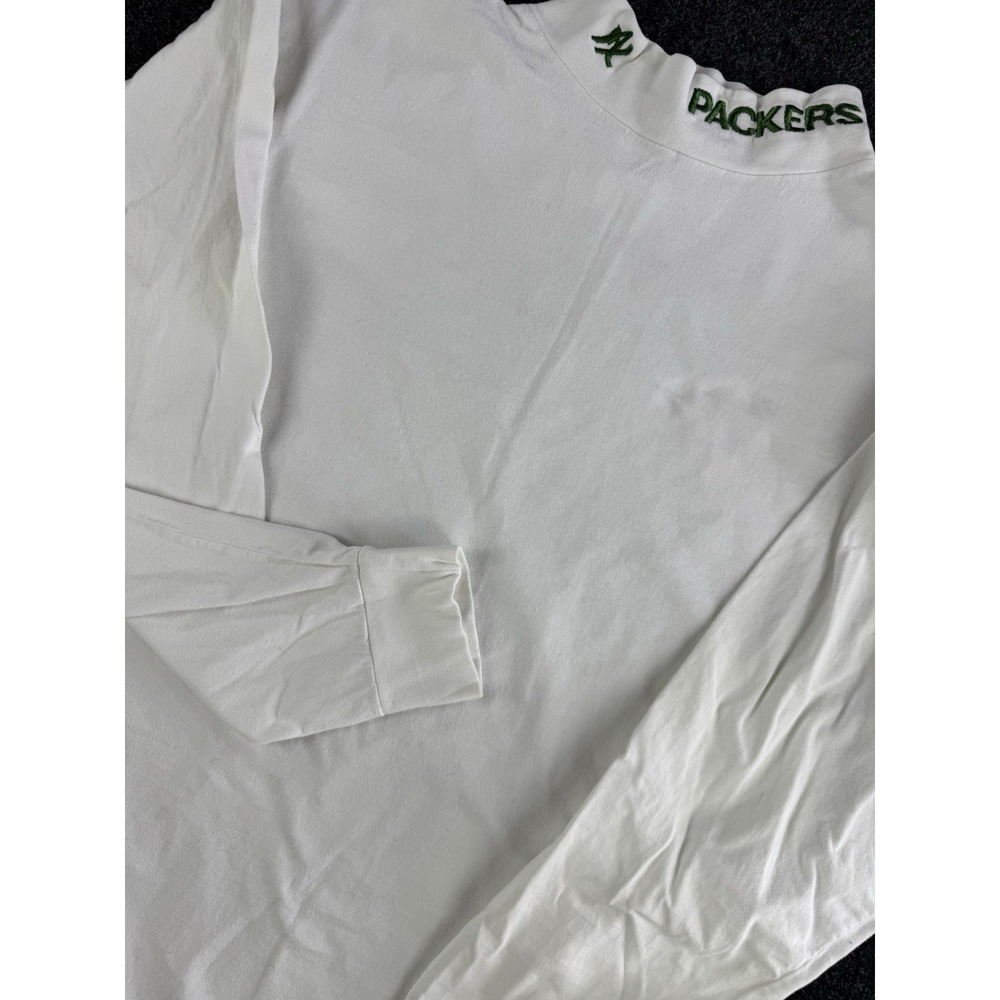 Vintage Packers Mock Neck Long Sleeve Shirt NFL Pro Line Maxit White L